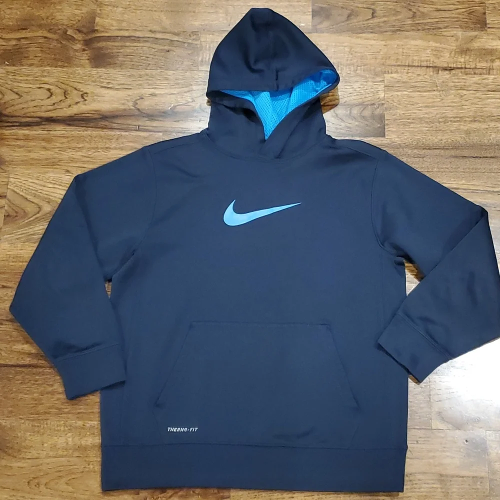 Boys Nike Therma-fit navy blue hoodie size L